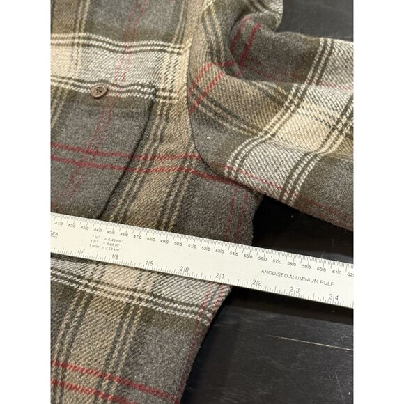 Surf Side Supply Gray Plaid Flannel Shirt Jacket Shacket Button Mens Medium - Picture 8 of 9